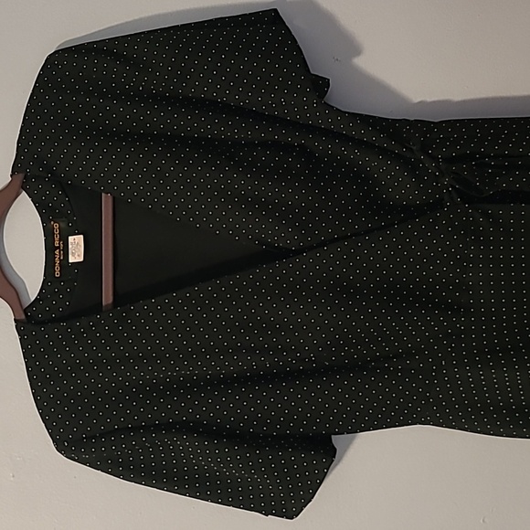 Donna Ricco Women's 12 Black White Polka Dot Maxi Wrap Dress Vintage Elegant - Picture 4 of 16